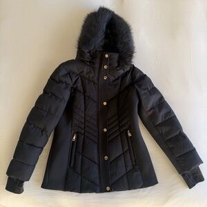 Michael Kors Women's Faux Fur Trim Hooded Puffer Coat, Size Small